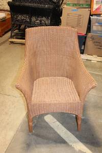 lot 273 image: Brown Wicker Armchair