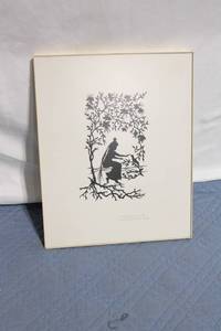 lot 302 image: Framed Silhouette Print Art with Figure and Tree Design