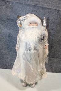lot 312 image: Elegant Silver and White Santa Claus Figurine