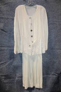 lot 367 image: Elegant Cream Button-Up Blouse and Dress Ensemble with Lace Accents