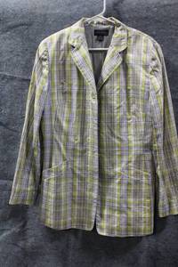 lot 385 image: Anne Klein II Womens Blazer with Multicolored Plaid Design - Size 12