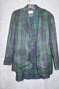 lot 389 image: Mens Traditional Scottish Tartan Kilt Outfit Set - Size 44