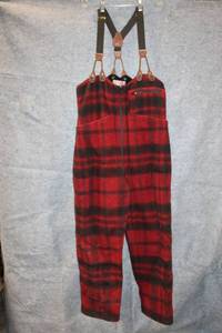 lot A-395 image: Woodland Plaid Wool Waders with Suspenders