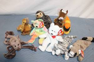 lot 448 image: Collection of 10 Ty Beanie Babies Plush Toys