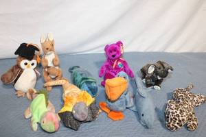 lot 488 image: Collection of 10 Assorted Beanie Baby Plush Toys