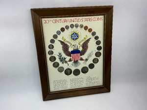 Framed 20th Century Coin Set wToned Morgan Silver Dollar