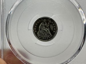 1853 PCGS Seated Liberty Silver Half Dime w Arrows