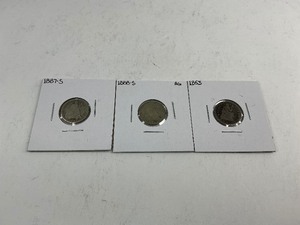 3x Seated Liberty Silver Dimes