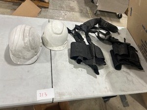 2-HARDHATS W BACK SUPPORTS & SUSPENDERS