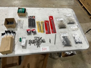 HUGE ASSORTMENT OF DRILL BITS, INSERT BITS, EXTENSIONS, ELECTRICAL TAPE, & PAINT BRUSHES