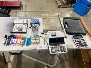 OFFICE SUPPLIES, CUT TABLES, CALCULATORS & MARKERS