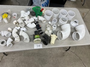 TABLE FULL OF PVC FITTINGS