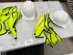 2) SAFETY VESTS & 2) HARD HATS