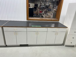 3)36 X 31 1 DRAWER, 2 DOOR CABINETS W 97 X 31 LAMINATED COUNTER TOP