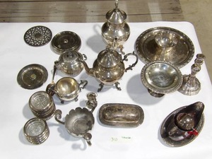 HUGE LOT SILVER PLATED ITEMS