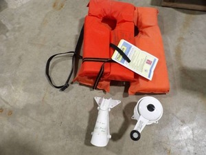 2 NEW LIFE JACKETS & ANCHOR