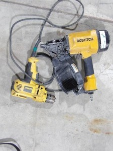 BOSTITCH COIL AIR NAILER & DEWALT CORDED DRILL