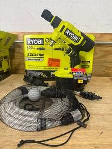 lot 14 image: RYOBI RY121850 ONE HP 18V Brushless EZClean 600 PSI 0.7 GPM Cordless Cold Water Power Cleaner - C99