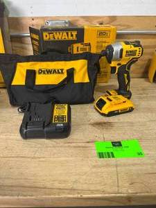lot 30 image: DEWALT DCF809D1 ATOMIC 20V Max Lithium-Ion Brushless Cordless Compact 14 in. Impact Driver Kit - C143