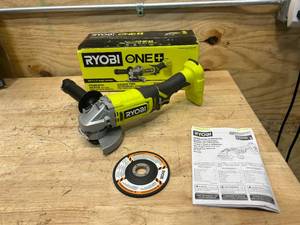 lot 47 image: RYOBI PCL445B ONE 18V Cordless 4-12 in. Angle Grinder (Tool Only) - B50