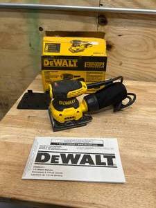 lot 55 image: DEWALT DWE6411K 2.3 Amp Corded 14 Sheet Palm Grip Sander Kit - D64