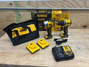lot 33 image: DEWALT DCK225D2 ATOMIC 20-Volt MAX Lithium-Ion Cordless Combo Kit (2-Tool) with (2) 2.0Ah Batteries, Charger and Bag B229