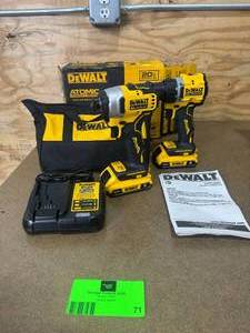 lot 71 image: DEWALT DCK225D2 ATOMIC 20-Volt MAX Lithium-Ion Cordless Combo Kit (2-Tool) with (2) 2.0Ah Batteries, Charger and Bag - B229