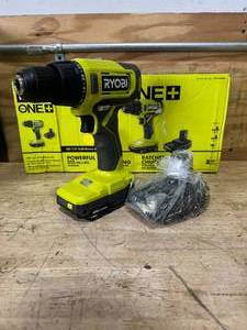 lot 83 image: RYOBI PCL206K2 ONE 18V Cordless 12 in. DrillDriver Kit - D79