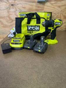 lot 85 image: RYOBI PSBDD02K2 ONE HP 18V Brushless Cordless Compact 12in. DrillDriver Kit with (2) 1.5 Ah Batteries and Charger - B139