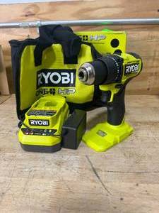 lot 93 image: RYOBI PSBDD02K2 ONE HP 18V Brushless Cordless Compact 12in. DrillDriver Kit - D139