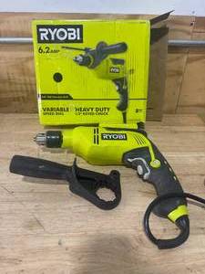 lot 136 image: RYOBI D620H 6.2 Amp Corded 58 in. Variable Speed Hammer Drill - D79