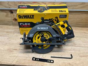 lot 68 image: DEWALT DCS577B FLEXVOLT 60V MAX Cordless Brushless 7-14 in. Wormdrive Style Circular Saw (Tool Only) - C299