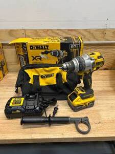 lot 101 image: DEWALT DCD1007WW1 20V XR Lithium-Ion Cordless Hammer Drill Kit with 8.0 Ah Battery, Charger and Kit Bag - D299