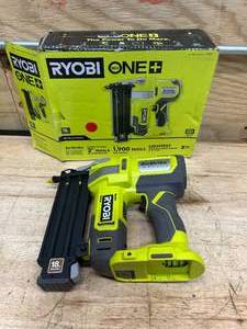 lot 107 image: RYOBI P321 ONE 18V 18-Gauge Cordless AirStrike Brad Nailer (Tool Only) - C139