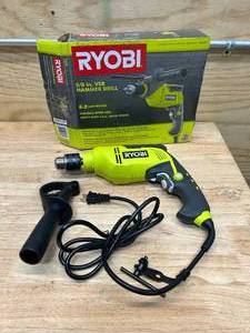 lot 113 image: RYOBI D620H 6.2 Amp Corded 58 in. Variable Speed Hammer Drill - C79