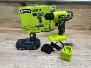 lot 112 image: RYOBI PCL201K1 ONE 18V Cordless 38 in. DrillDriver Kit with 1.5 Ah Battery and Charger - B49.97