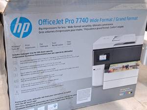 lot 4A image: HP OfficeJet Pro 7740 Wide Format Printer (New) with HP 952 Ink Cartridges