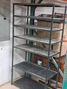 lot 75 image: Metal Shelving Unit 7-shelf