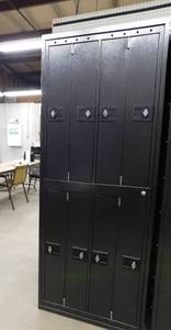 lot 32 image: 3 Metal Uniform Lockers
