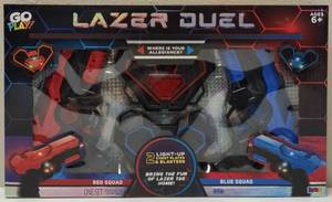 lot 8 image: Lazer Duel - (2) Lazer Guns (2) Target Pads (4) Target Pad Straps (One Set  View Photos)