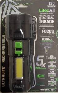 lot 14 image: Litez All  Rechargeable 4 Mode Tactical Grade Hybrid Flashlight - NEW