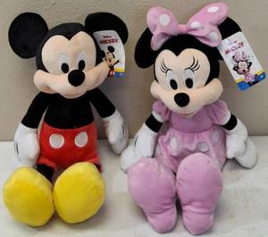lot 50 image: Mickey & Minnie Mouse Plush Dolls