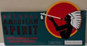 lot 56 image: Natural American Spirit  Metal Sign
