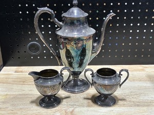 lot 23 image: Antique Silver Plated Tea Set Guild WM Rogers & Son