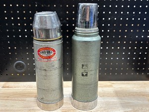 lot 25 image: Aladdin Stanley Thermos, Uno-Vac Unbreakable Stainless Steel Thermos