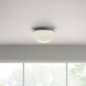 lot 29 image: Home Decorators Collection Ellis Place 12.25 in. Chrome LED Round Flush Mount, Modern Ceiling Light   Customer Returns See Pictures