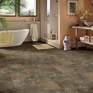 lot 38 image: 36  Boxes of TrafficMaster Dark Grey Slate 3 MIL x 12 in. W x 12 in. L Peel and Stick Water Resistant Vinyl Tile Flooring (30 sqftcase)  Customer Returns See Pictures
