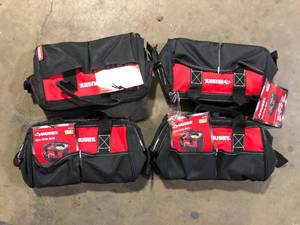 lot 25 image: Lot of Husky 12 in 4 Pocket Zippered Tool Bag Customer Returns See Pictures