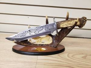 15 Fixed Blade Knife Stainless Steel with Eagle Etching