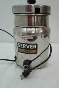 lot 7 image: stand alone soup warmer with pan and lid